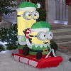 Gemmy Christmas Airblown Inflatable Minions on Sled Scene Universal, 4.5 ft Tall, Green - 2 of 2