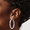 Black Bow Jewelry 4mm, Polished/Diamond Cut, LG Sterling Silver Hoops, 40mm (1 1/2 Inch) - 3 of 4
