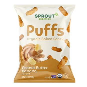 Sprout Foods Organic Peanut Butter Banana Puffs Toddler Snacks - 2.12oz