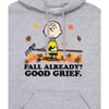 Men's - Peanuts - Charlie Brown Fall Already Graphic Fleece Pullover Hoodie - 2 of 4