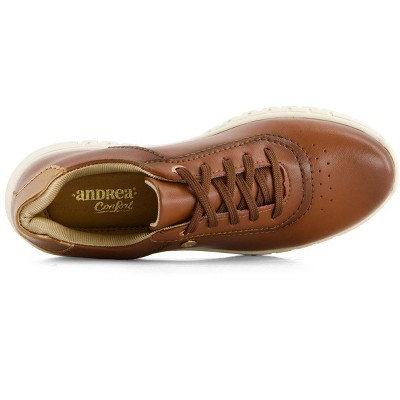 Женские кроссовки Andrea Women's Soft Leather Sneakers 90574 Brown 6 — фото 5