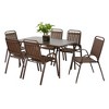 SKRAN Outdoor Dining Set for 6, 7-Piece Patio Dining Furniture, Steel Table and 6 Plastic Chairs Bistro Table Set for Backyard Balcony Garden - 2 of 4