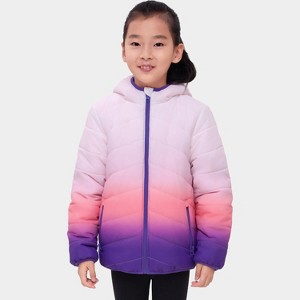 Rokka&Rolla Girls' Reversible Jacket Fleece Lined Puffer Coat - 1 of 4