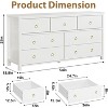 Chest of Dressers with 3 Drawers, Night Stand with Gold Handles, Large Clothes Storage Cabinet for Bedroom, Nursery, Living Room, Closet, White - 2 of 4