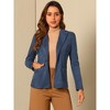 INSPIRE CHIC Women's Lapel Collar Long Sleeve Faux Suede Work Office Blazer - 4 of 4