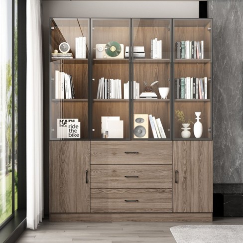 Bookcase with glass doors target clearance