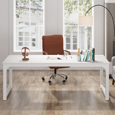 Tribesigns 78.7" White Wood Rectangular Office Desk
