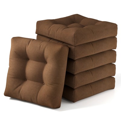 Tangkula Set of 6 21" x 21" Chair Seat Cushion Pads Patio