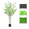 Acekool 5ft Artificial Enkianthus Tree with Lifelike Green Leaves, Faux Potted Floor Plant for Living Room, Bedroom, Office Décor - 2 of 4