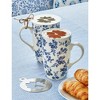TAG Cottage Blue Floral Flower Coffee Mug & Stencil Stoneware Dishwasher Safe, 22 oz. - 2 of 2