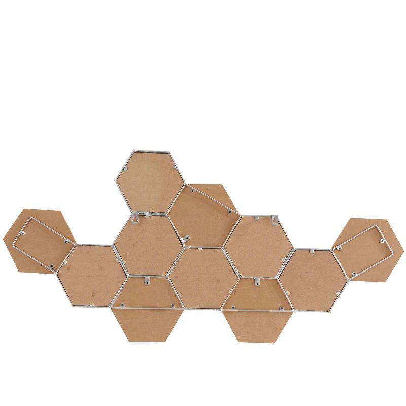 Wood Geometric Honeycomb Wall Decor with Mirrors Brown - CosmoLiving by Cosmopolitan, 2 of 6