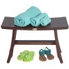 DecoTeak® Satori® 24" Teak Wood Shower Bench in Woodland Brown Finish - 3 of 4