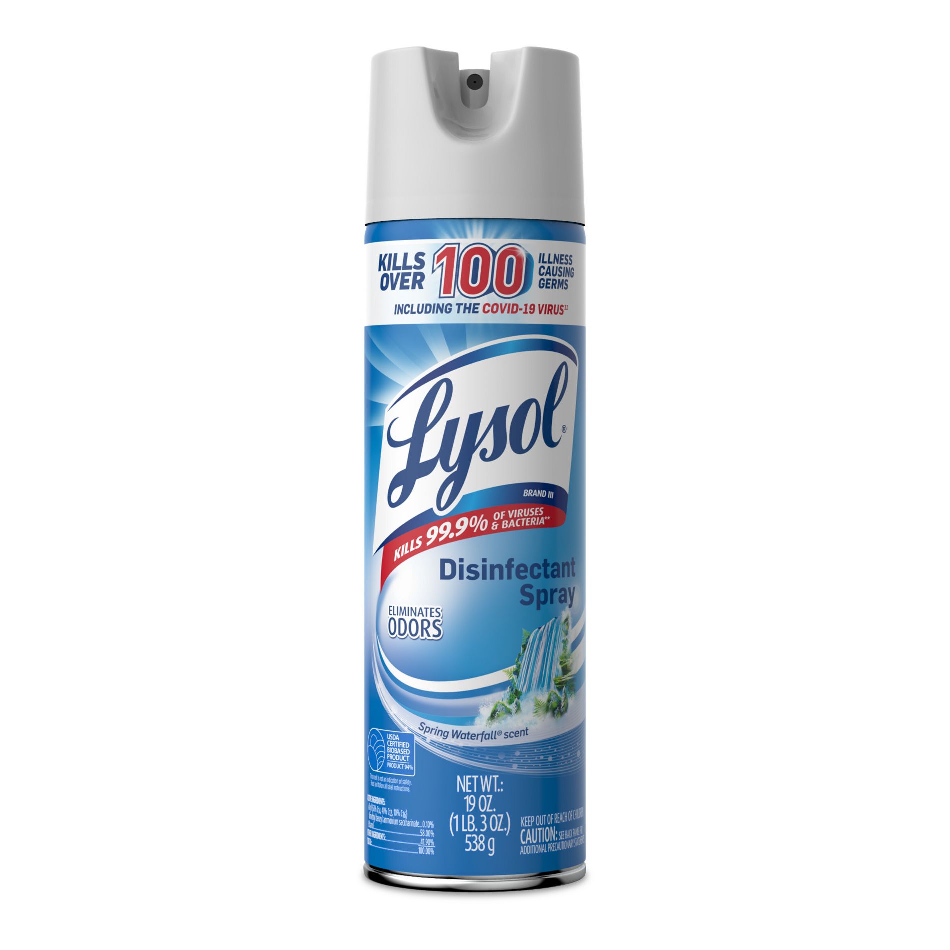 Lysol Spring Waterfall All-Purpose Cleaner & Disinfectant Spray - 19oz: Aerosol Can, Air Application