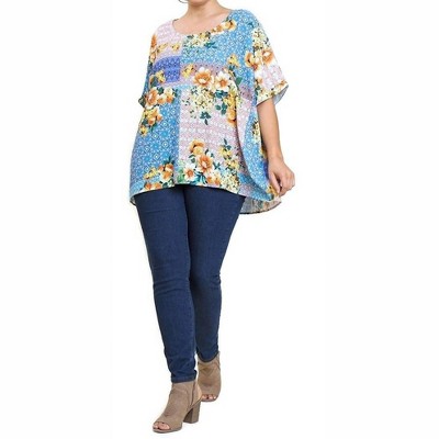 Women's Mixed Floral Top - Plus - umgee