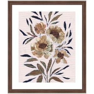 Kate and Laurel Framed Art Muted Paintrely Florals by Nikita Jariwala, 22x26, Florence Medium Brown - 1 of 4