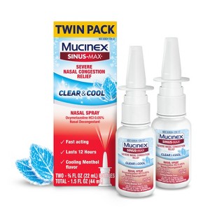 Mucinex Sinus-Max Nasal Spray - Clear and Cool - Oxymetazoline Hydrochloride - 1.5 fl oz/2ct - 1 of 4
