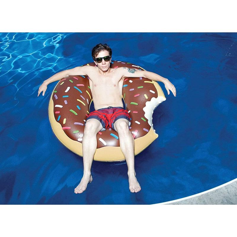 Big Mouth Toys Frosted Chocolate Donut 4 Foot Inflatable Pool Float, 3 of 6