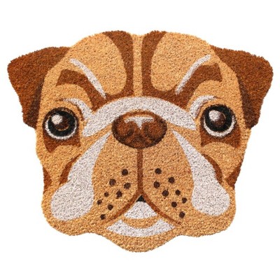 1'6" x 1'6" Tufted Shaped Pug Face Doormat Natural - Raj