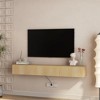 68.8" Floating TV Stand Wall Mounted with 16 Color LEDs,69" Modern TV Stand, Floating TV Cabinet Entertainment Center for 55 60 65 Inch TV, Wood - 3 of 4