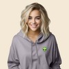 Dalix Alien Embroidered Fleece Cropped Hoodie Cold Fall Winter Women - 3 of 4