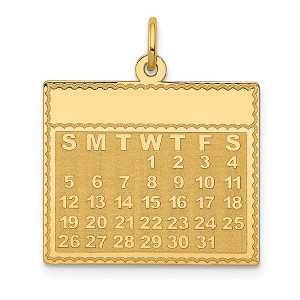 Black Bow Jewelry 14k Yellow Gold Wednesday Start Perpetual Calendar Charm Pendant, 22mm - 1 of 4