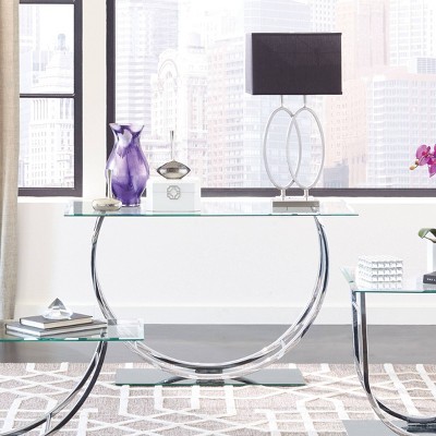 Danville 48'' Silver Mirrored Glass U-Shaped Console Table
