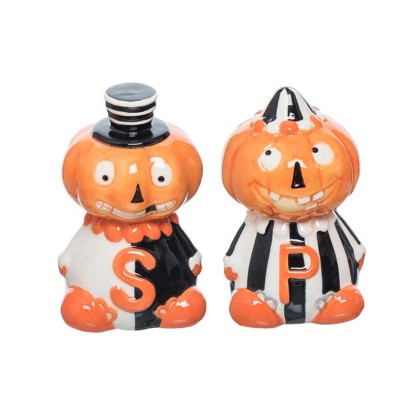 Transpac Dolomite 3.5 in. Multicolor Halloween Circus Salt and Pepper Shakers Set of 2