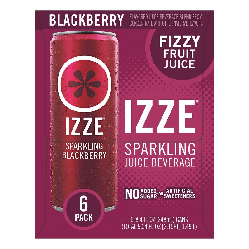 IZZE Blackberry Sparkling Juice - 6pk/8.4 fl oz Cans, 3 of 5