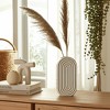 Sagebrook Home Oval Ridge Ceramic Vase Contemporary Vase for Home or Office Decorative - 2 of 4