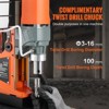 VEVOR Magnetic Drill, 1450W Motor 1.6 in Boring Diameter, 2810 lbf Portable Electric Mag Drill Press, with 11 Coring Bits, 850 RPM Speed,  Orange - 4 of 4