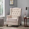 Push Back Recliner Chair with Wingback Design and Button Tufted Diamond Stitch - 4 of 4