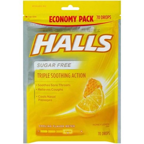 Halls Sugar Free Cough Drops - Honey Lemon - 70ct : Target