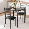 3-Piece Table Chair Set for Small Space,Living Room,Kitchen Dining Room,Indoor Modern Dinette Set for 2 - 2 of 4