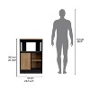 Gulches Modern Black/Natural Oak Kitchen Island, 36"H, with Three Open Side Storage Shelves and Push-to-Open Cabinet - 4 of 4