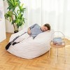 TIRAMISUBEST Faux Fur Bean Bag Chair - Plush Memory Foam Lounger, Super Soft Lazy Sofa for Living Room, Bedroom & Dorm, White - 4 of 4
