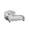 Royal Hampton Queen Size Bed, Classic White Wool Upholstery and LED, Glam Arch - 4 of 4