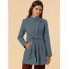 INSPIRE CHIC Women's Classic Stand Collar Long Sleeve Winter Belted Long Coat - 4 of 4