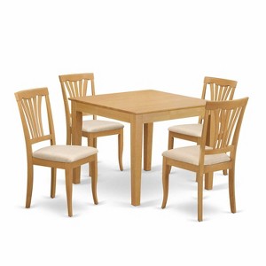 HomeStock 5-Pc Natural Oak Finish Solid Wood Top - Dining Room Set - Seats 4 - 1 of 4