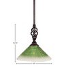 Toltec Lighting Elegante 1 - Light Pendant in  Dark Granite with 10" Kiwi Green Crystal Shade - 2 of 2