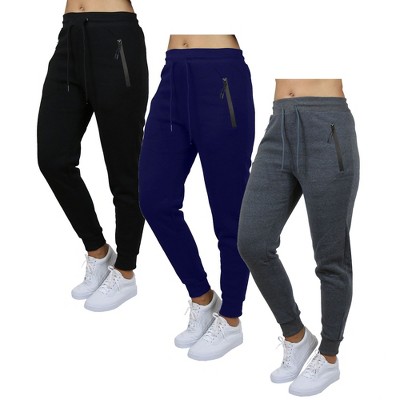 Galaxy By Harvic Pro Star Women's Loose Fit Fleece Lined Joggers-3 Pack