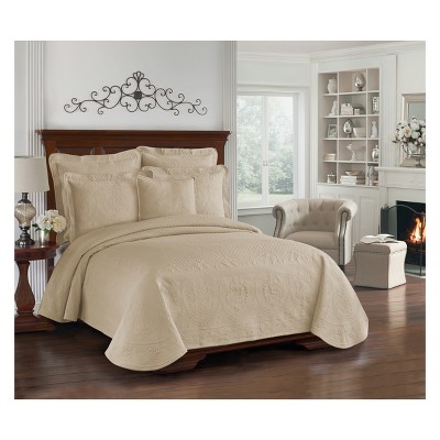 King Size Birch Cotton Matelasse Sham with Decorative Flange