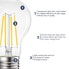 Luxrite Vintage A19 LED Light Bulbs 100 Watt Equivalent, 1600 Lumens, 4000K Cool White, Dimmable, 12W, Damp Rated, UL Listed, E26 Medium Base 4 Pack - 4 of 4