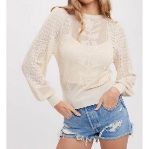 Women's Pointelle Knit Top - BluIvy - 1 of 4
