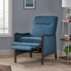 Fabric Push-Back Recliner Chair with Birchwood Frame and Mid-Century Modern Design - 3 of 4