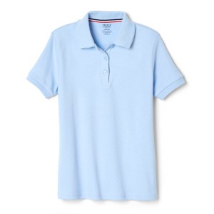 French Toast School Uniform Girls Short Sleeve Fitted Interlock Polo with Picot Collar (Feminine Fit) - 1 of 2