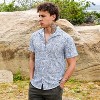 Campus Sutra Men Men's Cream White & Indigo Blue Contrast Hazy Shirt - 3 of 4
