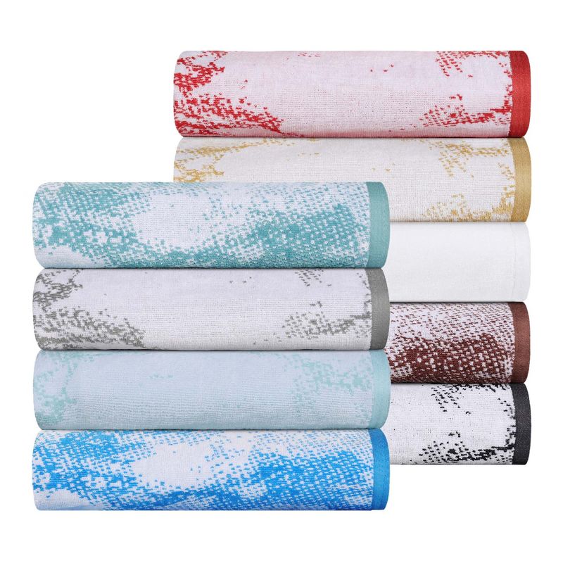 Cotton Quick Drying Solid and Marble Assorted Towel Set by Blue Nile Mills, 6 of 8