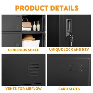 6/9 Door Employee Storage Locker, Metal Office File Cabinet, Lockable Steel Tool Cabinet With Card Slots And Vents for Gym Home Office School Garage - 1 of 4