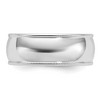 Black Bow Jewelry 8mm 14K Yellow or White Gold Half Round Milgrain Standard Fit Band - 3 of 4