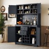 NicBex Buffet Cabinet with Storage Farmhouse Sideboard Cabinet Coffee Bar Storage Cabinet with Drawers shelves and Glasses Rack - 2 of 4